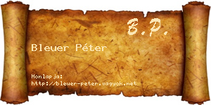 Bleuer Péter névjegykártya