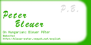 peter bleuer business card